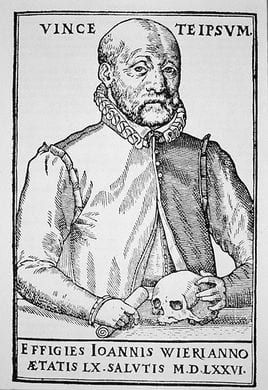 A 1576 engraved portrait of the physician Johann Weyer